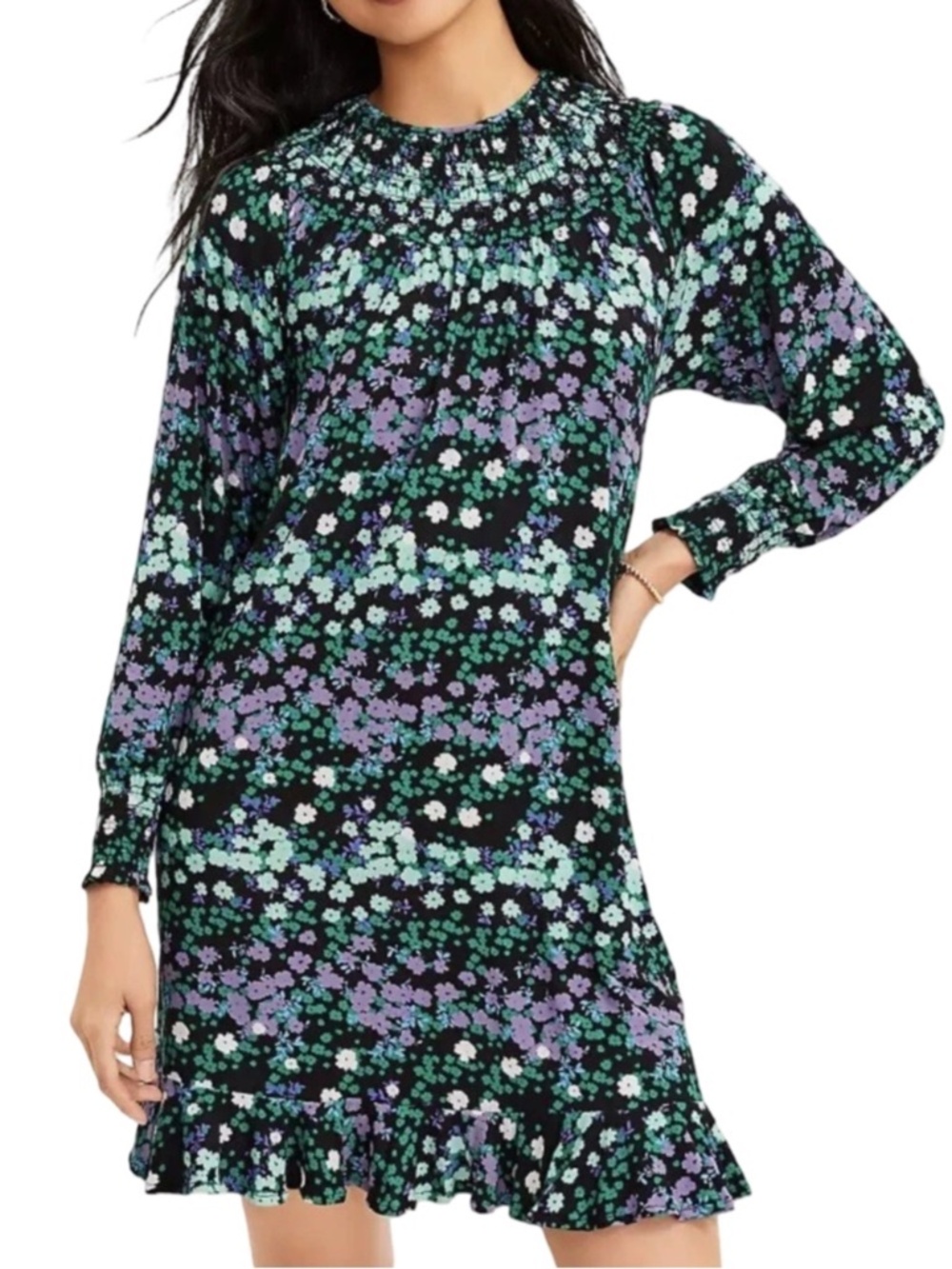 Ann Taylor smocked floral dress - worn once